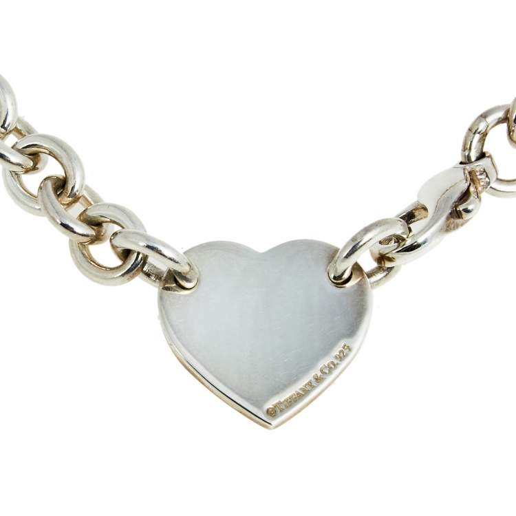 Pre Owned Tiffany & Co. Return to Tiffany & Co. Sterling Silver Heart Tag Necklace