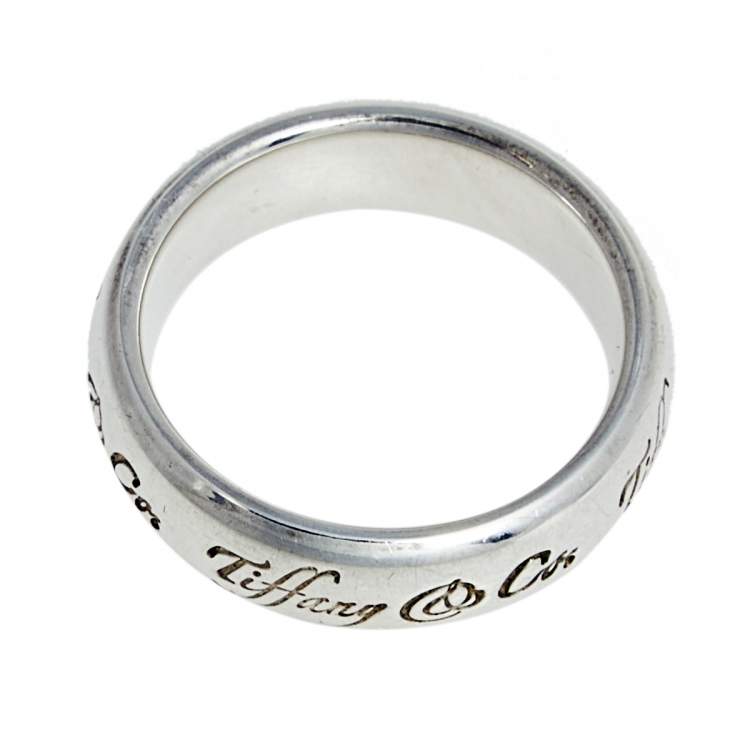 Pre Owned Tiffany & Co. Elsa Peretti Sterling Silver Band Ring Size 54.5