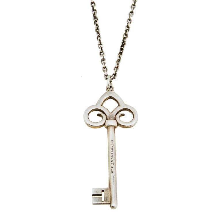 Pre Owned Tiffany & Co. Tiffany Key Sterling Silver Pendant Necklace