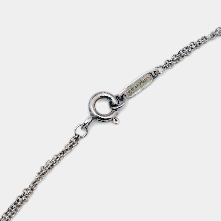 Pre Owned Tiffany & Co. Return To Tiffany Silver Heart Tag Pendant Necklace