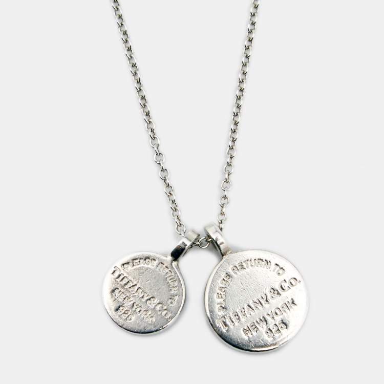 Pre Owned Tiffany & Co. Sterling Silver Return to Tiffany Circle Duo Pendant Necklace