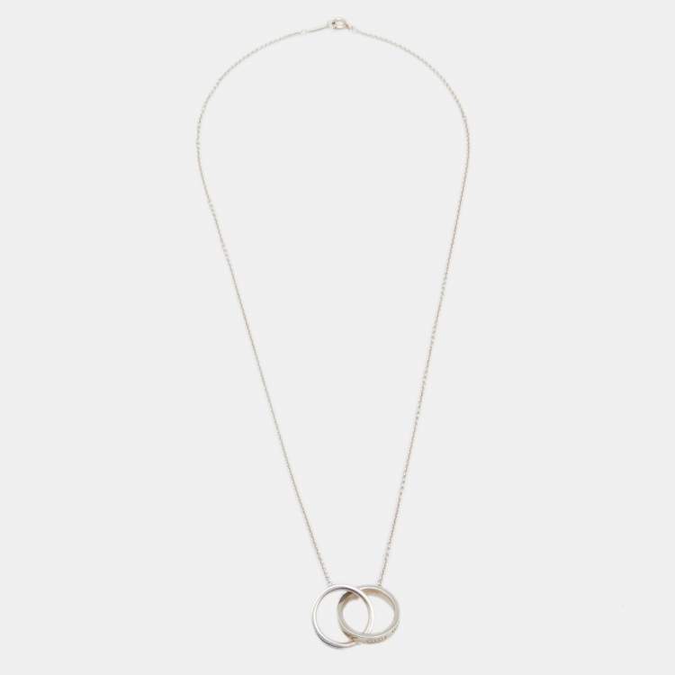 Pre Owned Tiffany & Co. 1837 Interlocking Circles Silver Pendant Necklace