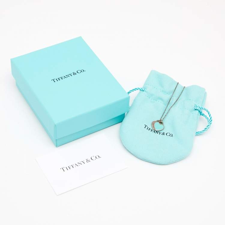 Pre Owned Tiffany & Co. Return To Tiffany Blue Enamel Double Heart Tag Pendant Necklace