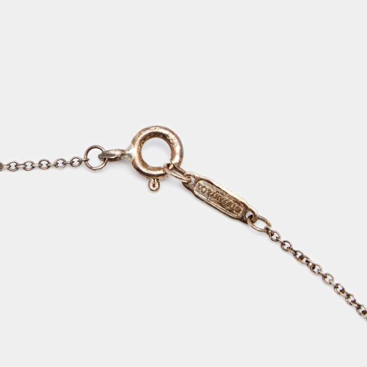 Pre Owned Tiffany & Co. Return To Tiffany Blue Enamel Double Heart Tag Pendant Necklace