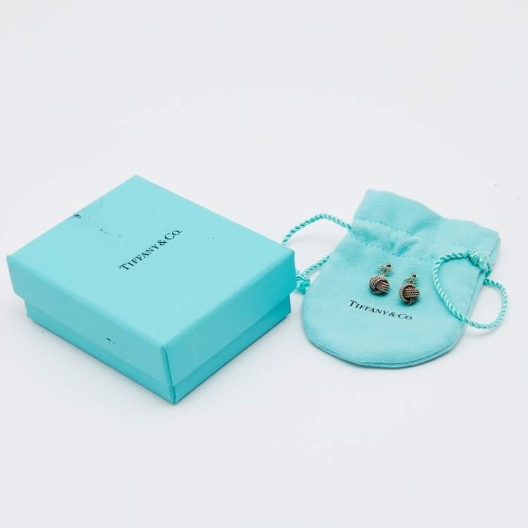 Pre Owned Tiffany & Co. Tiffany Twist Knot Sterling Silver Stud Earrings