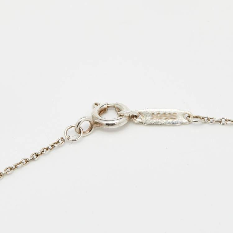 Pre Owned Tiffany & Co. Return To Tiffany Blue Enamel Double Heart Tag Pendant Necklace