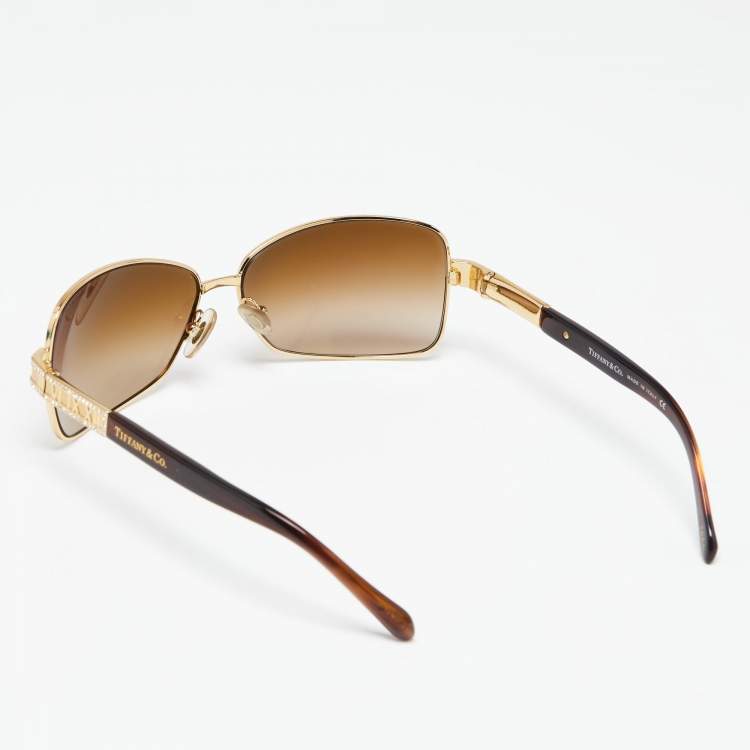 Pre Owned Tiffany & Co. Brown TF3001-B Brown Gradient Rectangle Sunglasses