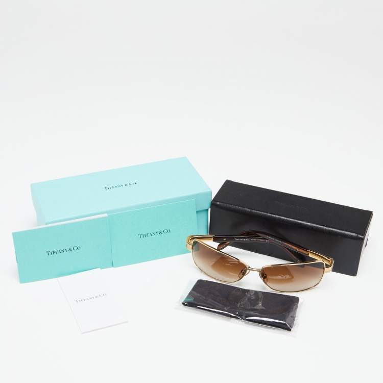 Pre Owned Tiffany & Co. Brown TF3001-B Brown Gradient Rectangle Sunglasses