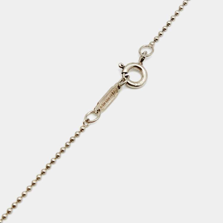 Pre Owned Tiffany & Co. Daisy Key Diamond & Silver Pendant Chain Necklace