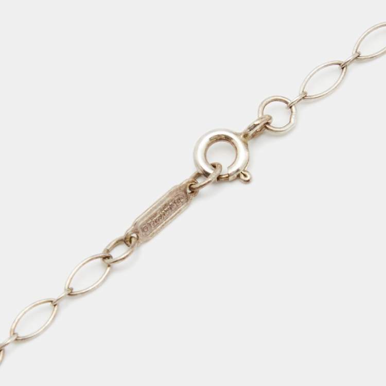 Pre Owned Tiffany & Co. Tiffany Key Enamel Sterling Silver Pendant Necklace