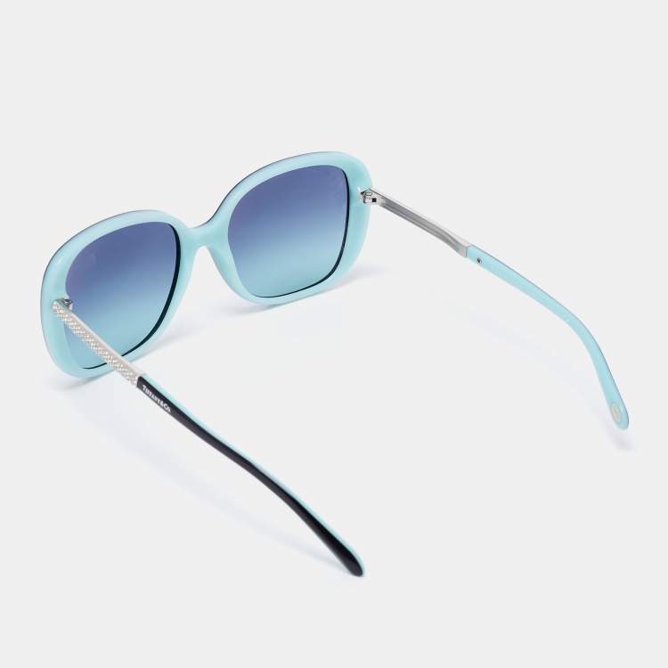 Pre Owned Tiffany & Co. Black/Blue TF 4137-B Rectangle Gradient Sunglasses