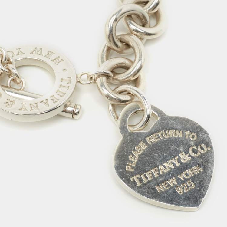 Pre Owned Tiffany & Co. Return to Tiffany Heart Tag Sterling Silver Chain Necklace