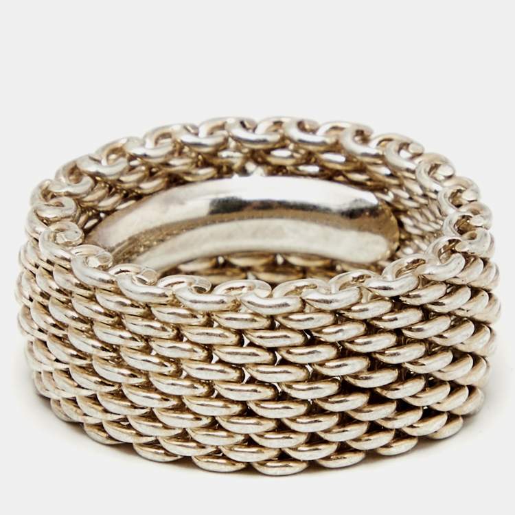 Tiffany and Co. Somerset Sterling Silver Mesh Chain Link Ring at 1stDibs | tiffany  chain ring, tiffany chain link ring, tiffany and co chain ring