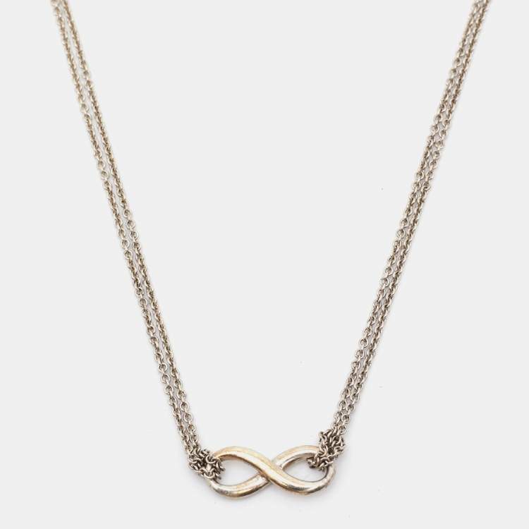 Pre Owned Tiffany & Co. Infinity Sterling Silver Necklace