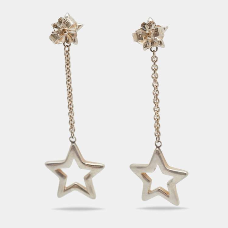 Pre Owned Tiffany & Co. Star Sterling Silver Drop Earrings