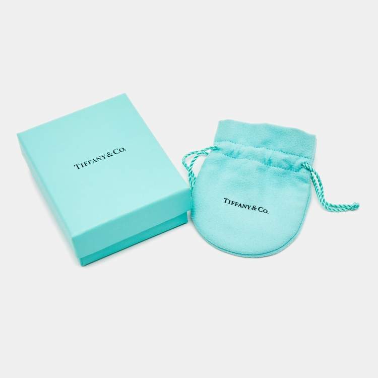 Pre Owned Tiffany & Co. Return to Tiffany Blue Enamel Sterling Silver Heart Tag Pendant Necklace