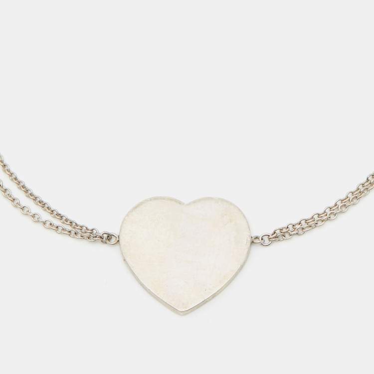Pre Owned Tiffany & Co. Return to Tiffany Heart Tag Sterling Silver Bracelet