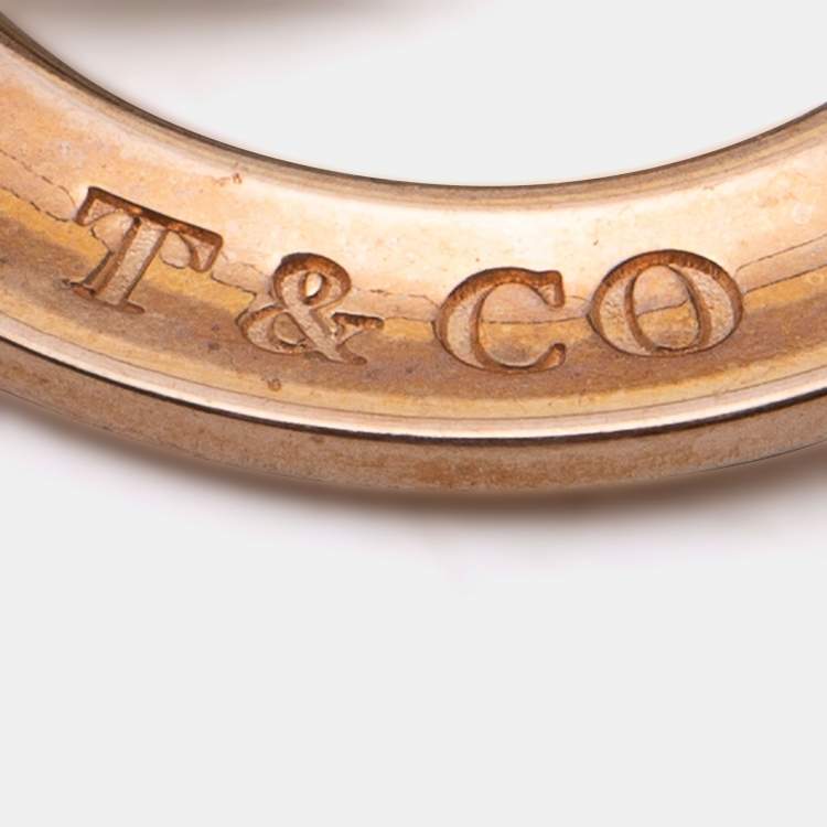 Pre Owned Tiffany & Co. Sterling Silver Rubedo Interlocking Circles Pendant Necklace