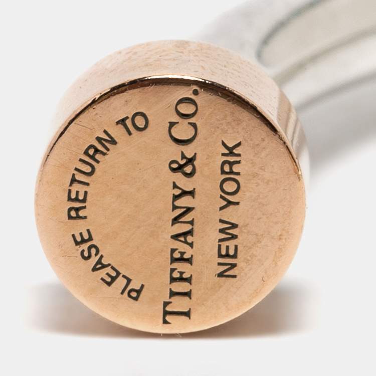 Pre Owned Tiffany & Co. Please Return to Tiffany & Co. Circle Edge Rubedo Sterling Siver Open Cuff Bracelet