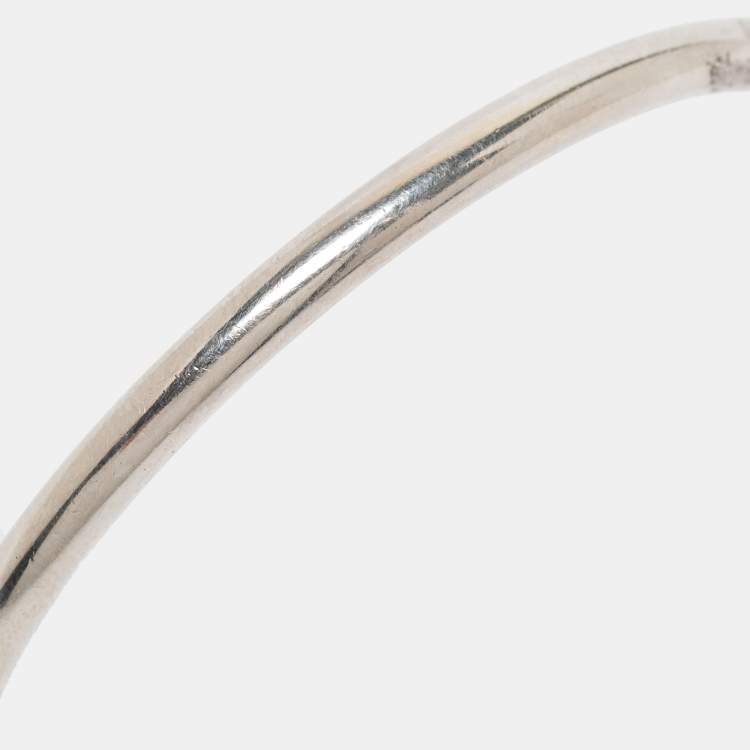 Pre Owned Tiffany & Co. Please Return to Tiffany & Co. Circle Edge Rubedo Sterling Siver Open Cuff Bracelet