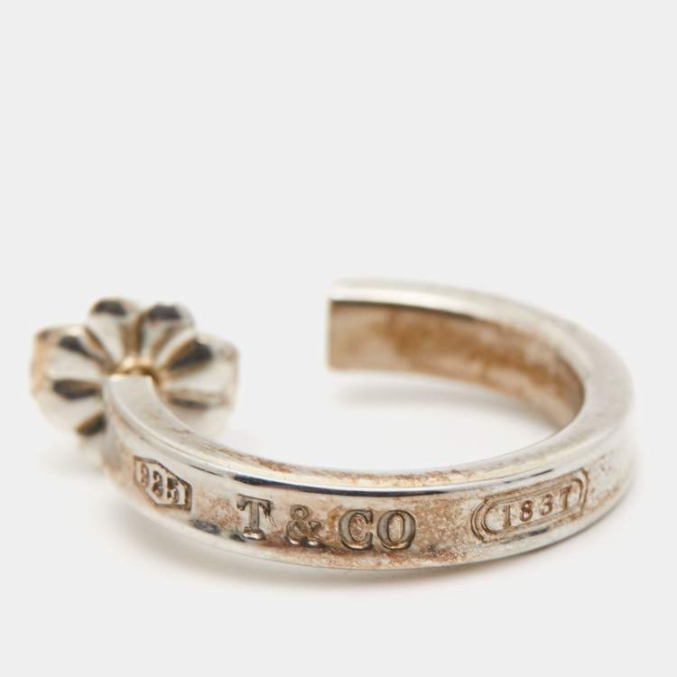 Pre Owned Tiffany & Co. 1837 Narrow Sterling Silver Hoop Earrings