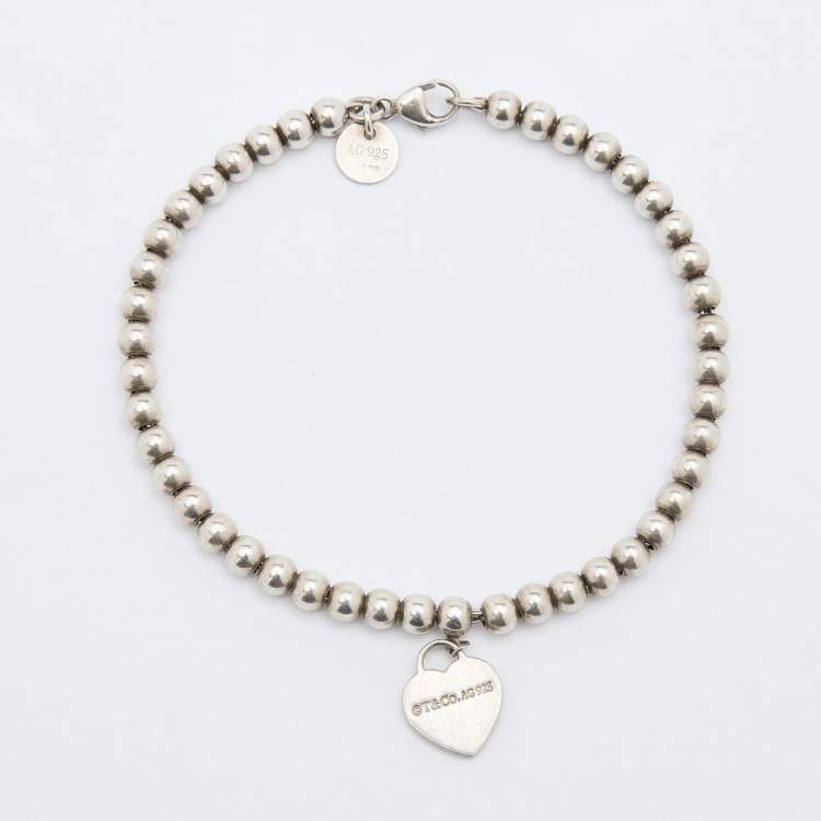Pre Owned Tiffany & Co. Sterling Silver Return To Tiffany Heart Tag Bracelet