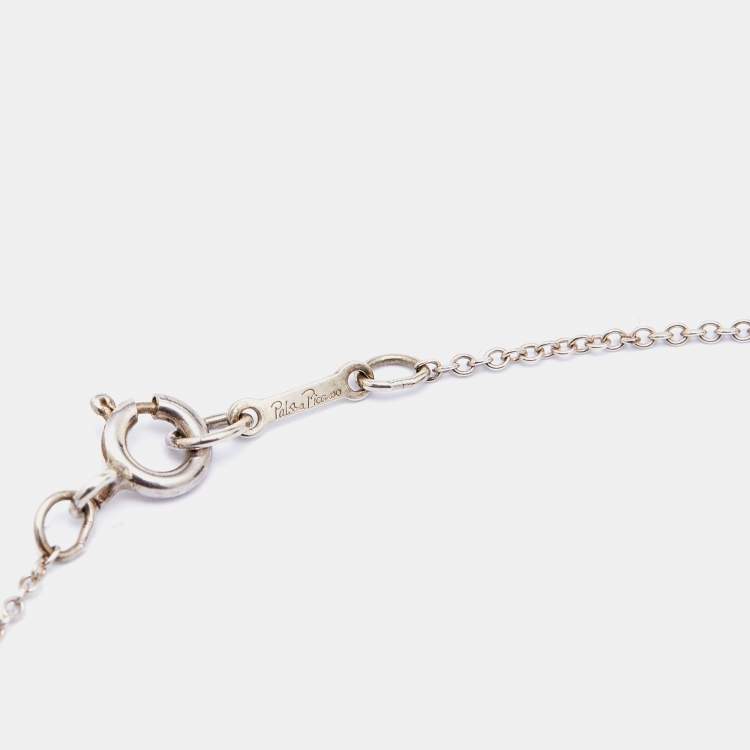 Pre Owned Tiffany & Co. X Paloma Picasso Silver Double Heart Infinity Pendant Necklace