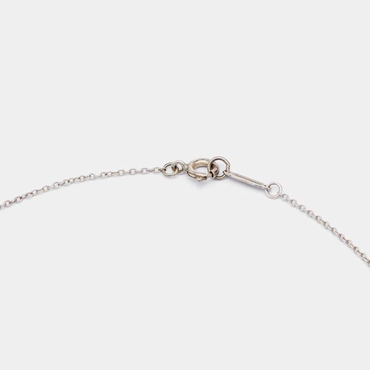 Pre Owned Tiffany & Co. Sterling Silver Bow Pendant Necklace