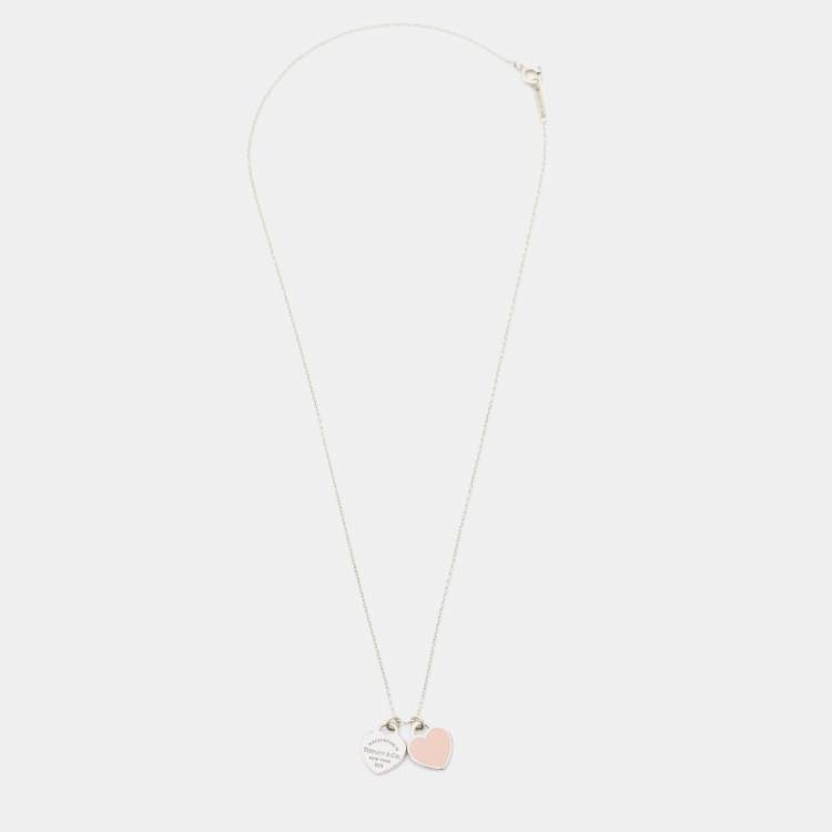 Tiffany & Co. Pink mini double Heart Necklace | Double heart necklace, Shop  necklaces, Pink mini