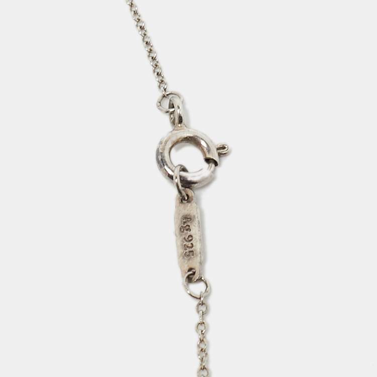 Pre Owned Tiffany & Co. Return to Tiffany Pink Enamel Sterling Silver Heart Tag Pendant Necklace