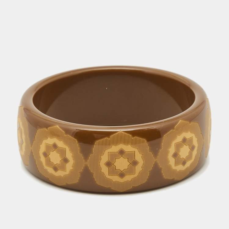 Pre Owned Tiffany & Co. Paloma Picasso Caramel Brown Resin Bangle Bracelet