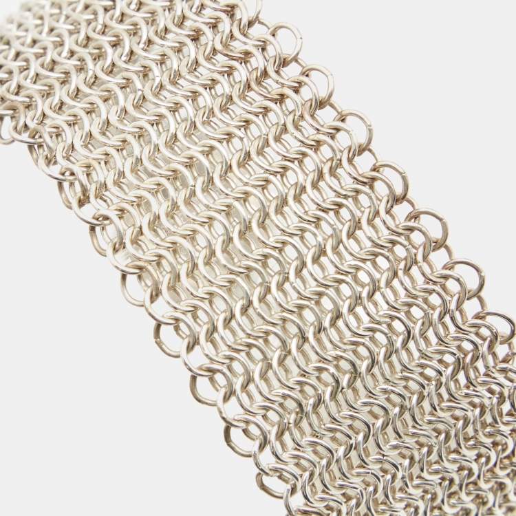 Pre Owned Tiffany & Co. Elsa Peretti Sterling Silver Mesh Toggle Bracelet