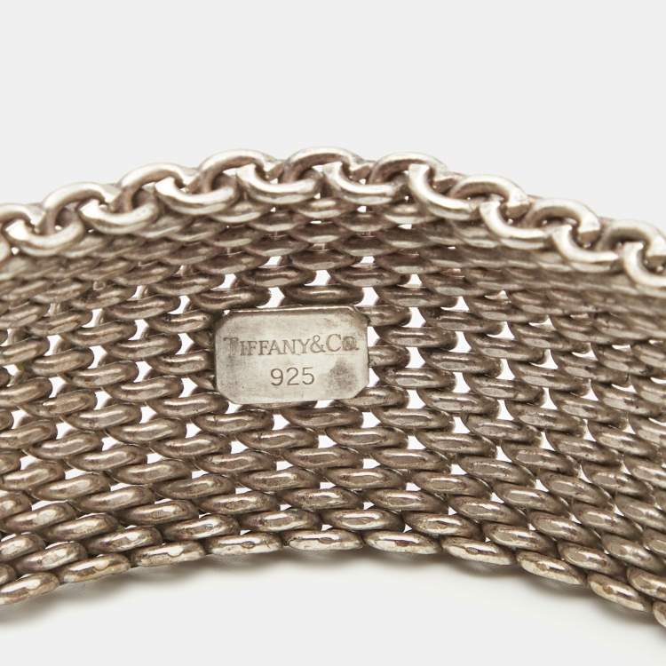 Pre Owned Tiffany & Co. Somerset Mesh Sterling Silver Bracelet