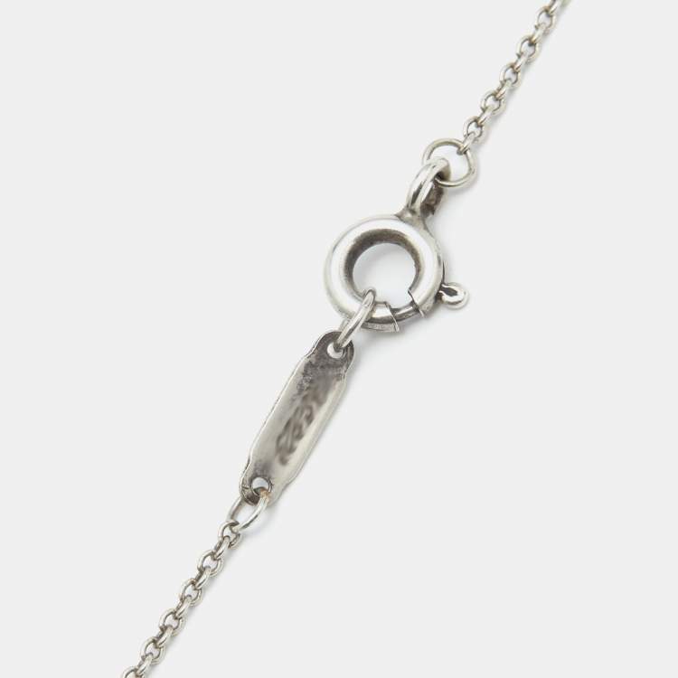 Pre Owned Tiffany & Co. Return To Tiffany Pink Enamel Double Heart Tag Pendant Necklace