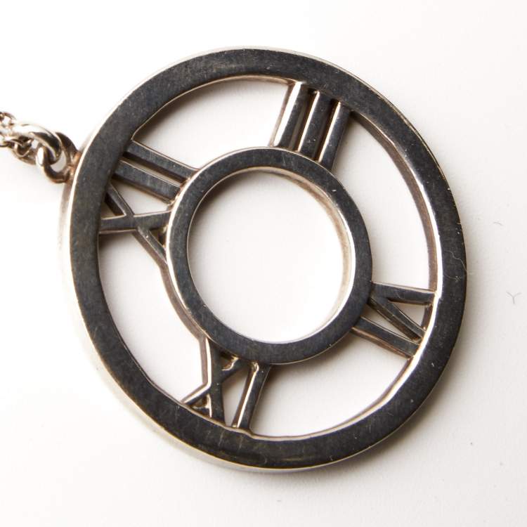 Pre Owned Tiffany & Co. Sterling Silver Atlas Open Pendant Necklace