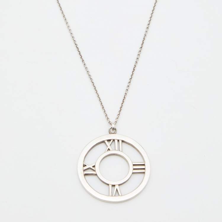 Pre Owned Tiffany & Co. Sterling Silver Atlas Open Pendant Necklace