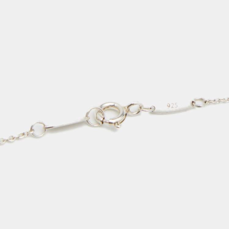 Pre Owned Tiffany & Co. Elsa Peretti Tear Drop Pendant Silver Chain Necklace