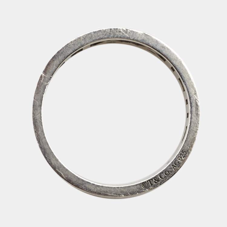 Pre Owned Tiffany & Co. Atlas Silver Open Band Ring Size EU 54