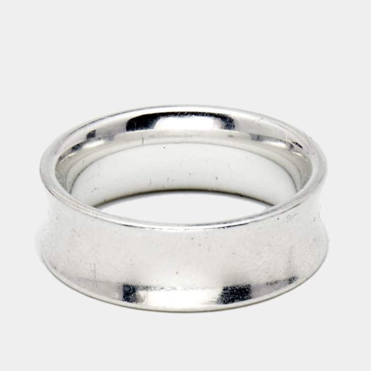 Pre Owned Tiffany & Co. Tiffany 1837 Sterling Silver Band Ring Size 55