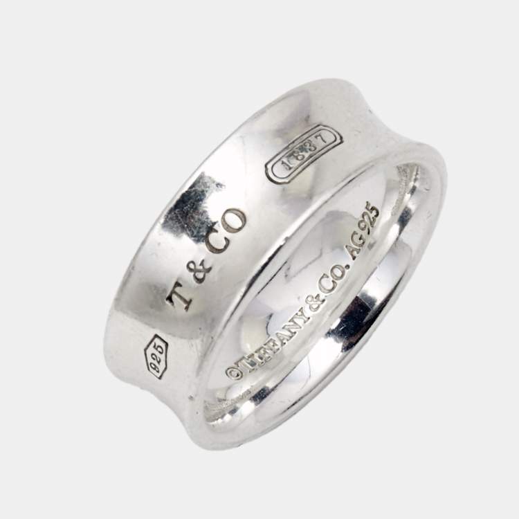 Pre Owned Tiffany & Co. Tiffany 1837 Sterling Silver Band Ring Size 55