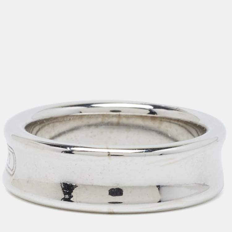 Pre Owned Tiffany & Co. 1837 Silver Band Ring Size EU 58