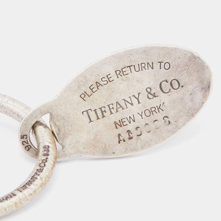 Pre Owned Tiffany & Co. Please Return to Tiffany Silver Key Ring