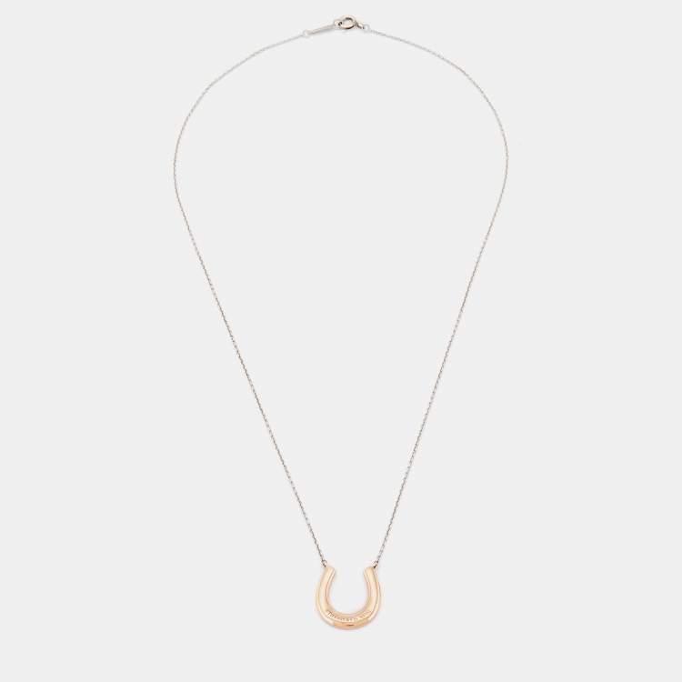 Tiffany & Co. // Platinum 950 Horseshoe Diamond Necklace // 16.14