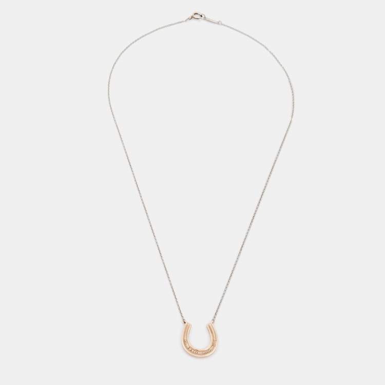 Pre Owned Tiffany & Co. Rubedo Horseshoe Sterling Silver Pendant Necklace