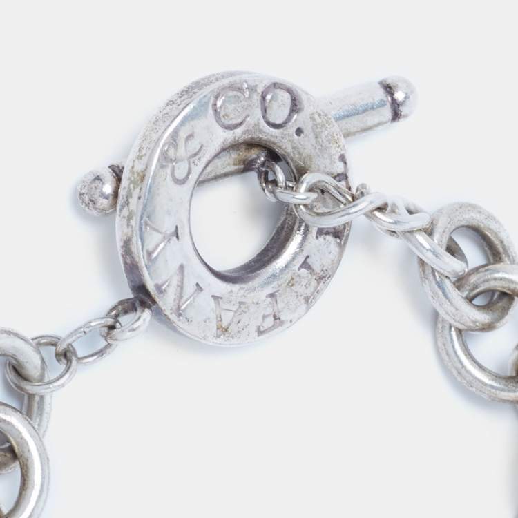 Pre Owned Tiffany & Co. Return To Tiffany Love Heart Tag Sterling Silver Toggle Bracelet