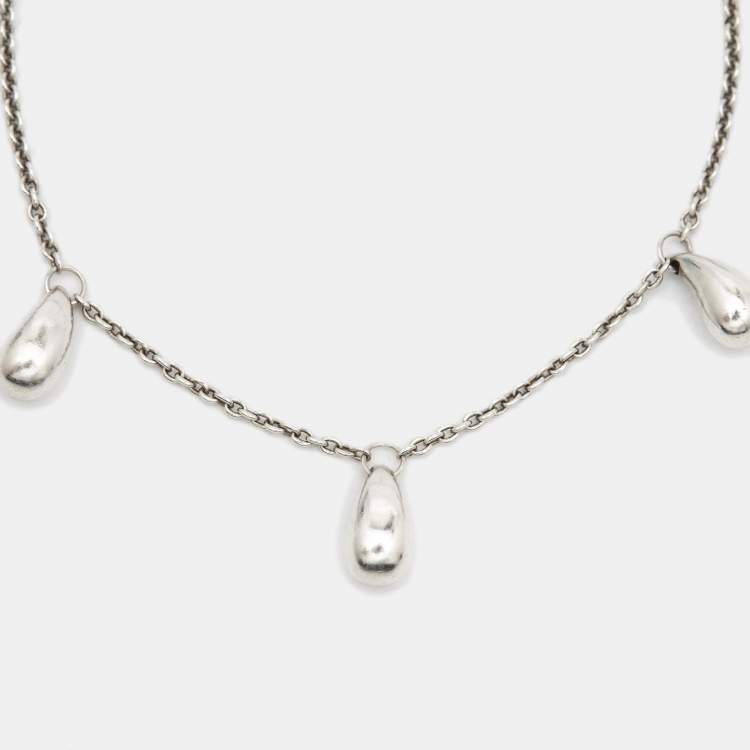 Pre Owned Tiffany & Co. Elsa Peretti Teardrop Sterling Silver Bracleet