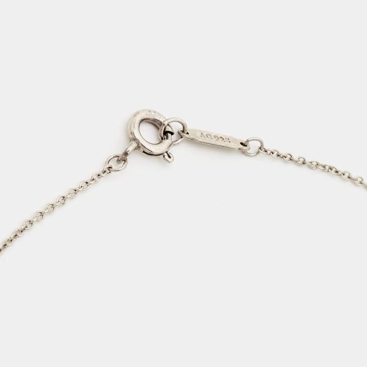 Pre Owned Tiffany & Co. Tiffany Key Diamond Sterling Silver Pendant Necklace