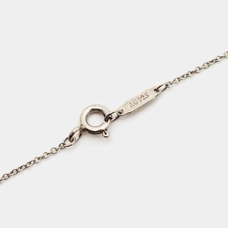 Pre Owned Tiffany & Co. Tiffany Key Diamond Sterling Silver Pendant Necklace