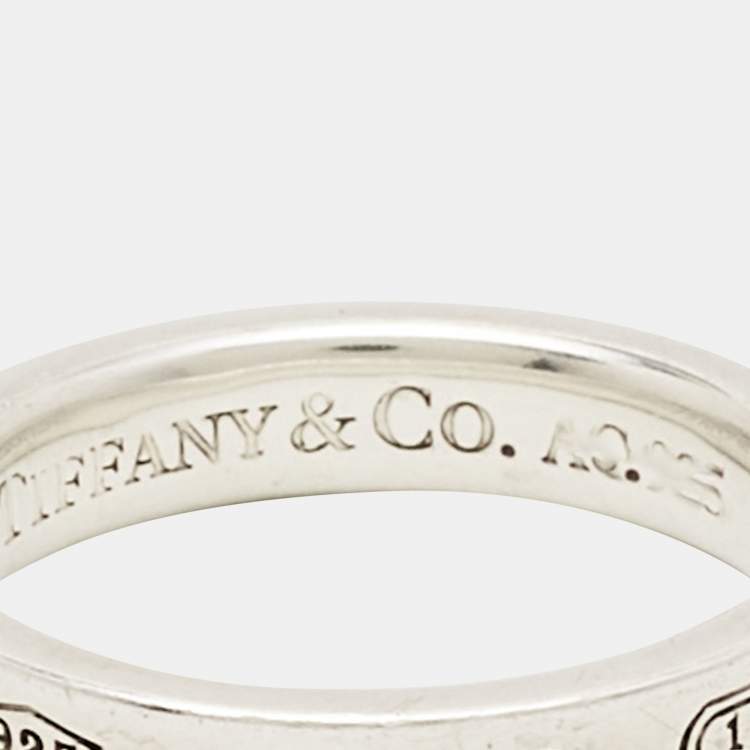 Pre Owned Tiffany & Co. Tiffany 1837 Sterling Silver Band Ring Size 52