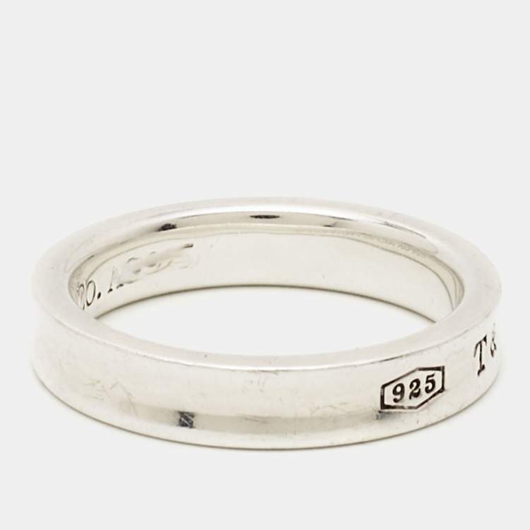 Pre Owned Tiffany & Co. Tiffany 1837 Sterling Silver Band Ring Size 52